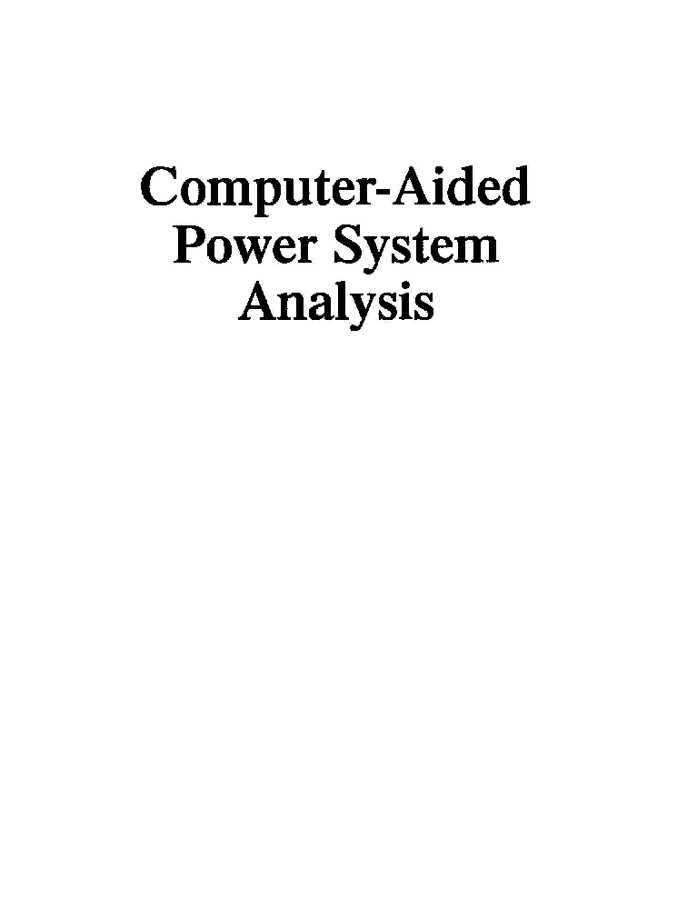 Computer Aided Power System Analysis - Page 2