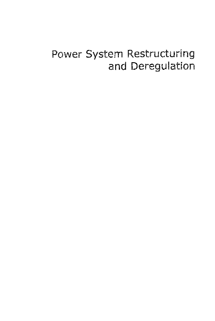 Power System Restructuring And Deregulation Trading, Performance And Information Technology - Page 2