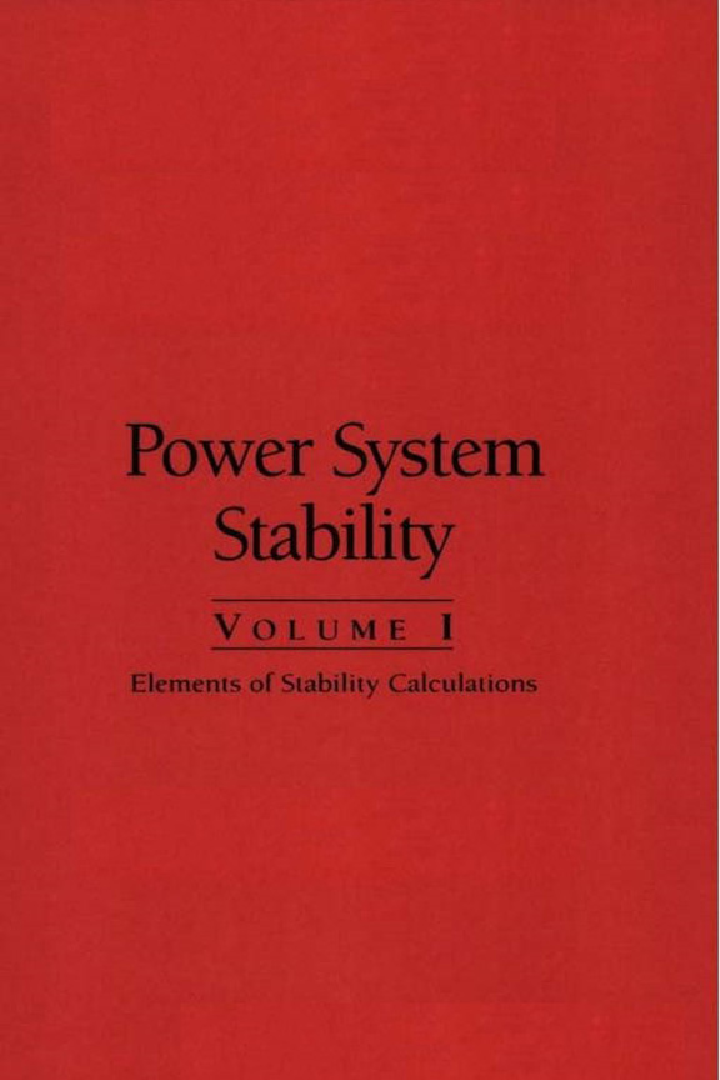 Power System Stability Elements Of Stability Calculations Volume-I - Page 1