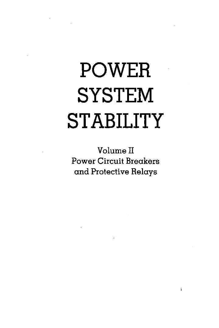 Power System Stability Power Circuit Breakers And Protective Relays Volume-II - Page 2
