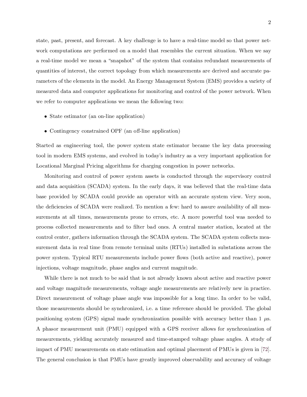 Power System State Estimation And Contingency Constrained Optimal Power Flow - Page 5