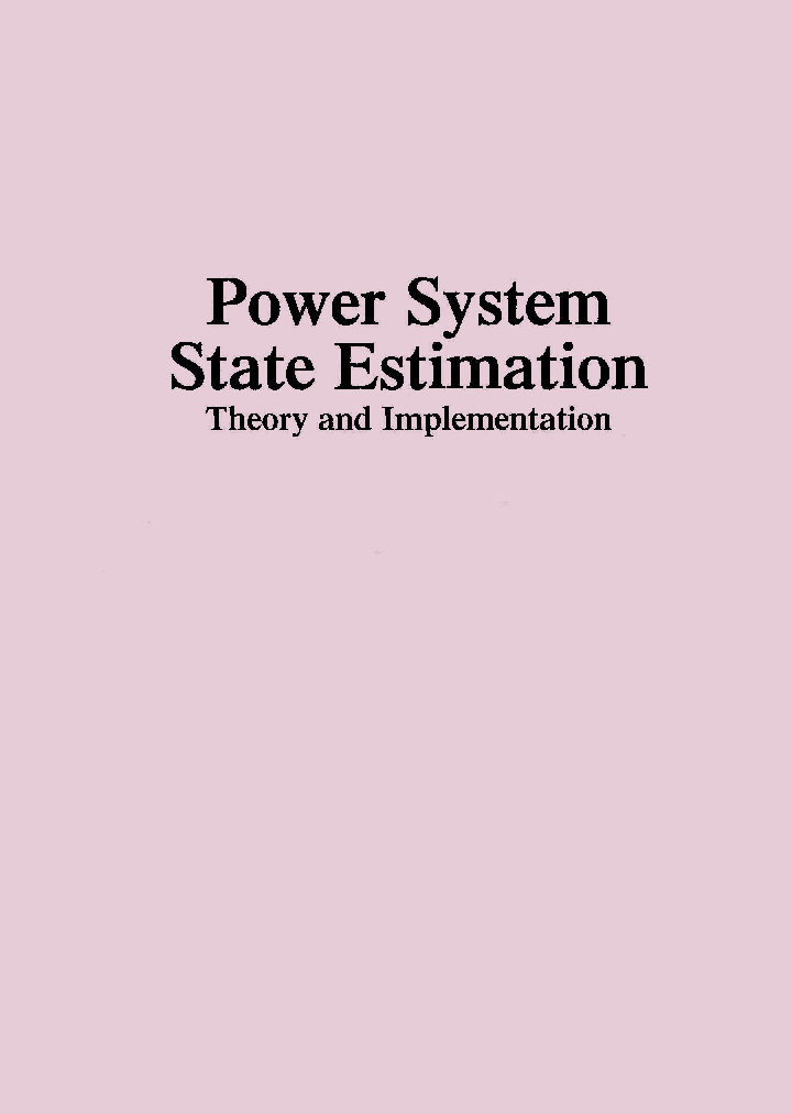 Power System State Estimation Theory And Implementation - Page 1