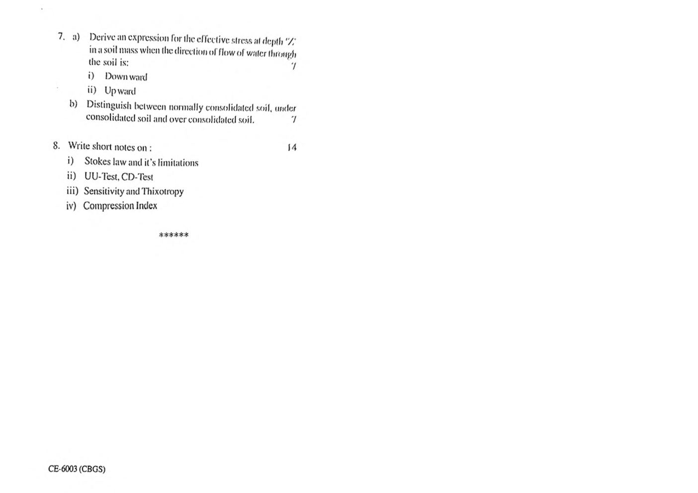 RGPV BE Civil Engineering VI SEM Previous 4 Years Question Papers - Page 5