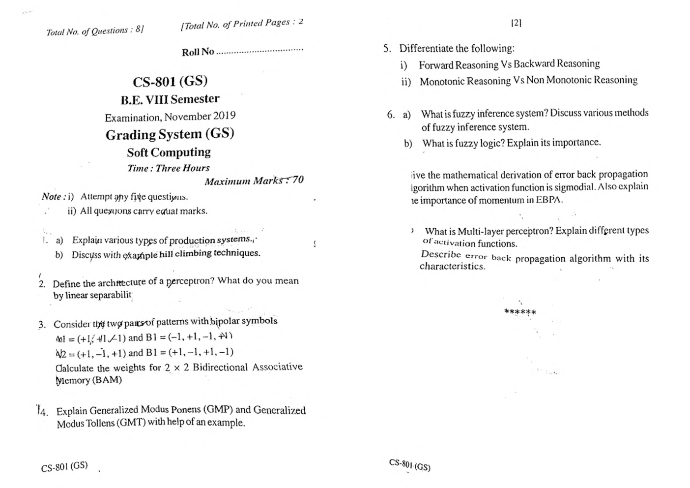 RGPV BE Computer Science Engineering VIII SEM Previous 4 Years Question Papers - Page 3