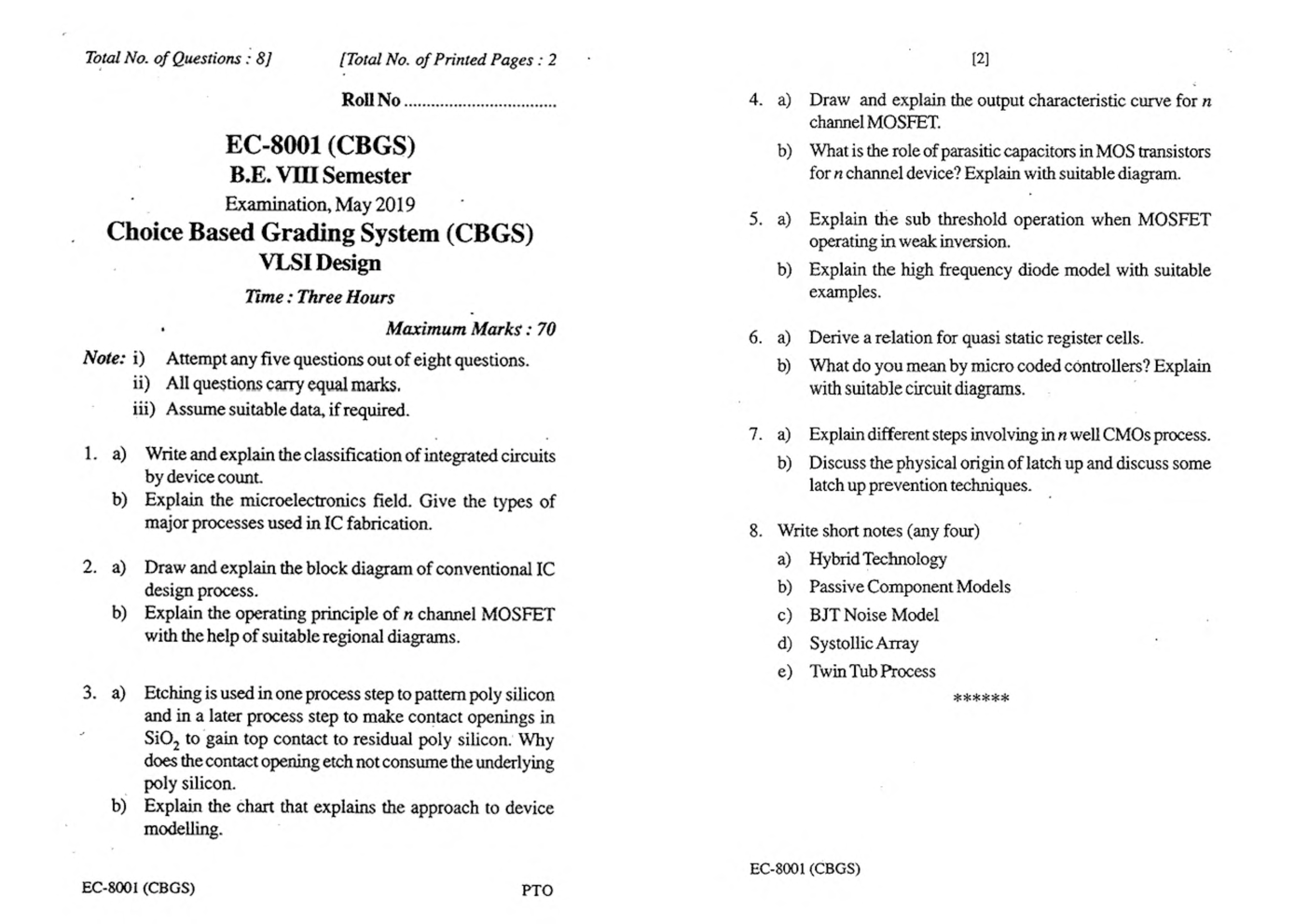 RGPV BE Electrical Engineering III SEM Previous 4 Years Question Papers - Page 2