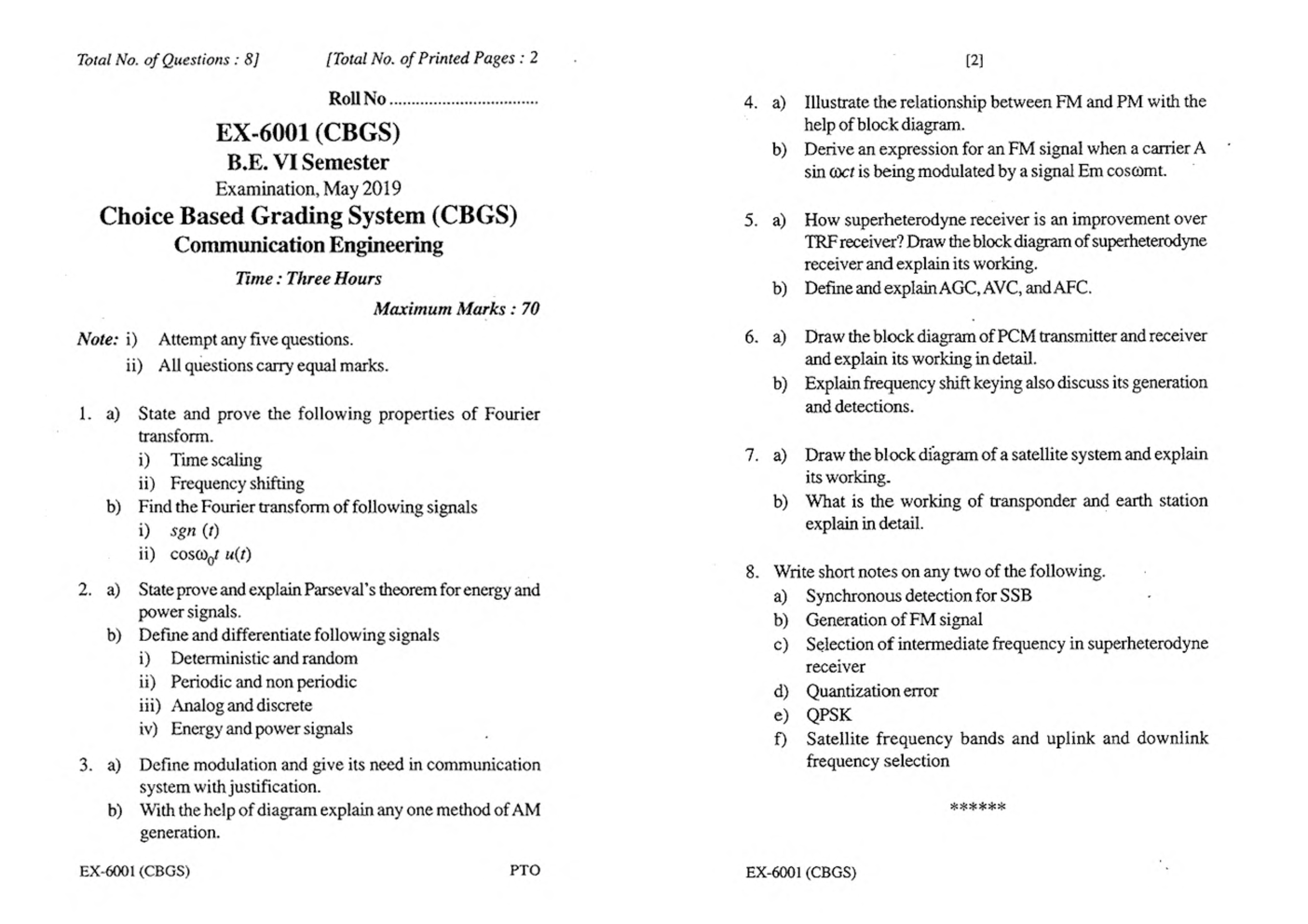 RGPV BE Electrical Engineering VI SEM Previous 4 Years Question Papers - Page 2