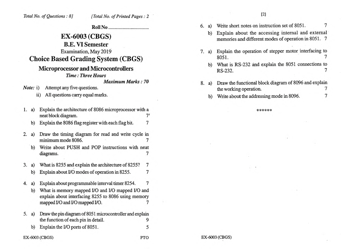 RGPV BE Electrical Engineering VI SEM Previous 4 Years Question Papers - Page 4