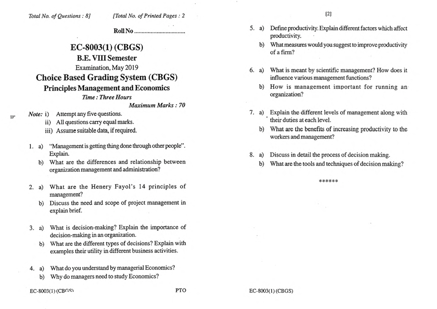 RGPV BE Electronics & Communiation Engineering VIII SEM Previous 4 Years Question Papers - Page 4