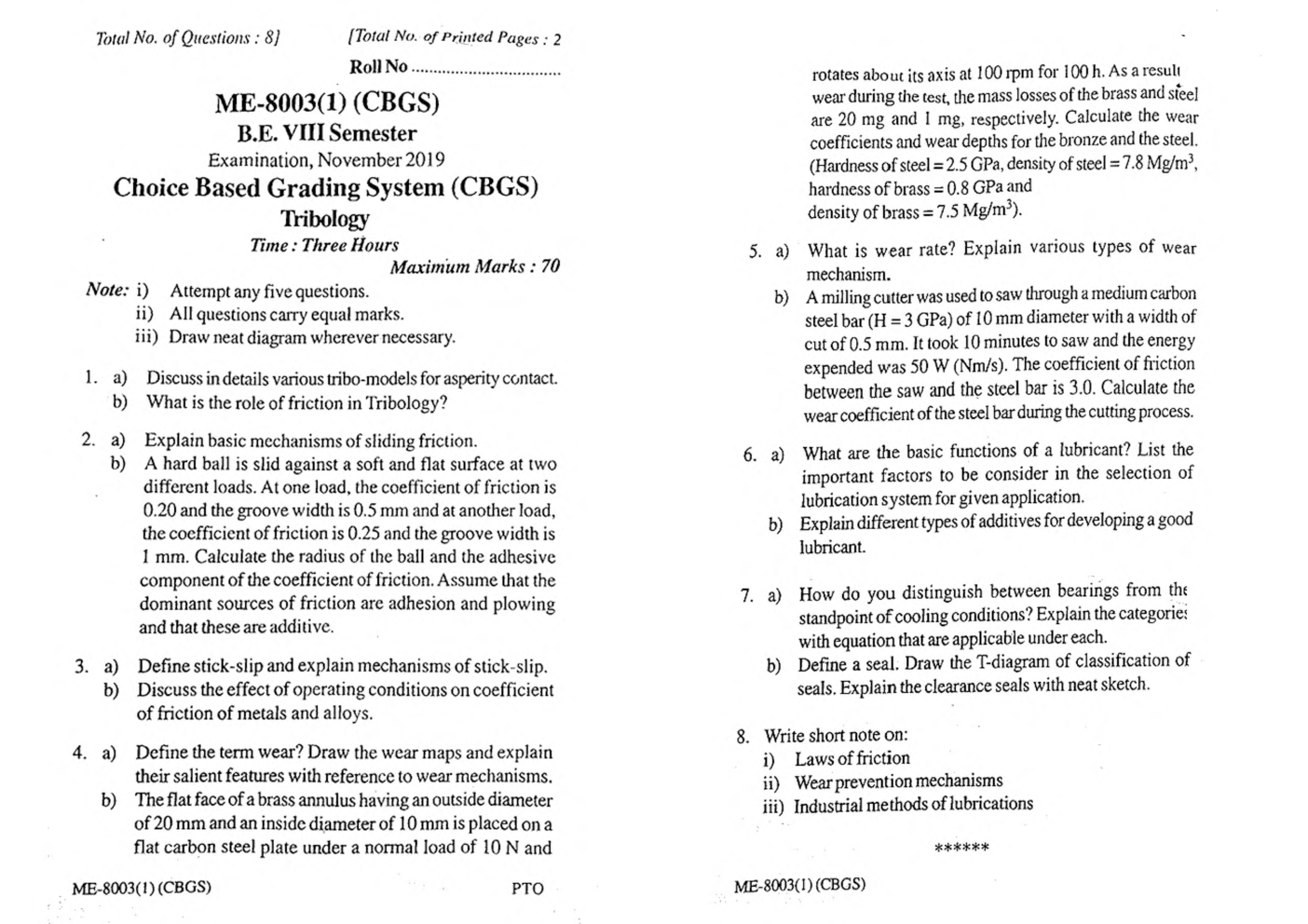 RGPV BE Mechanical Engineering VIII SEM Previous 4 Years Question Papers - Page 4