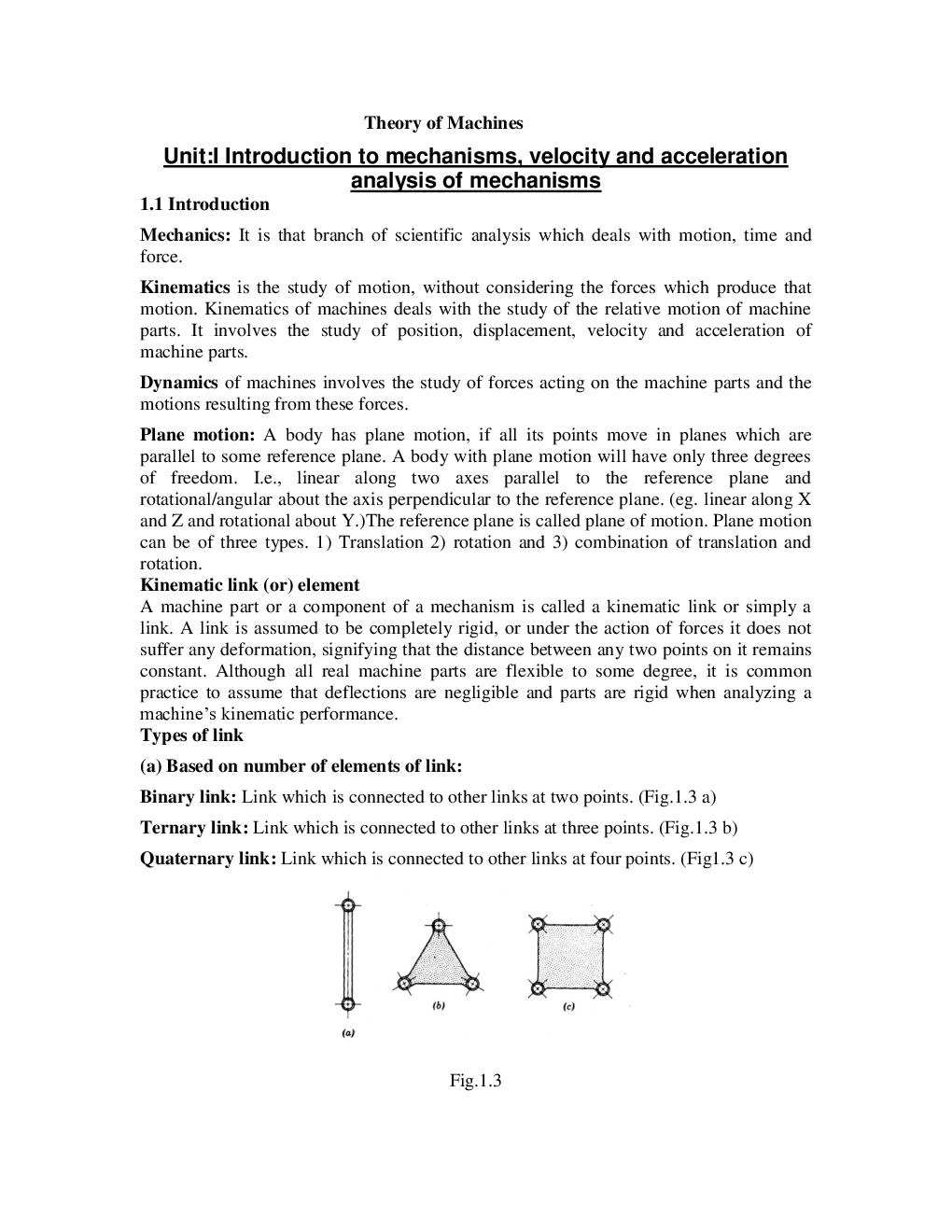 IES Study Material For Mechanical Engineering Paper II Mechanisms and Machines - Page 3
