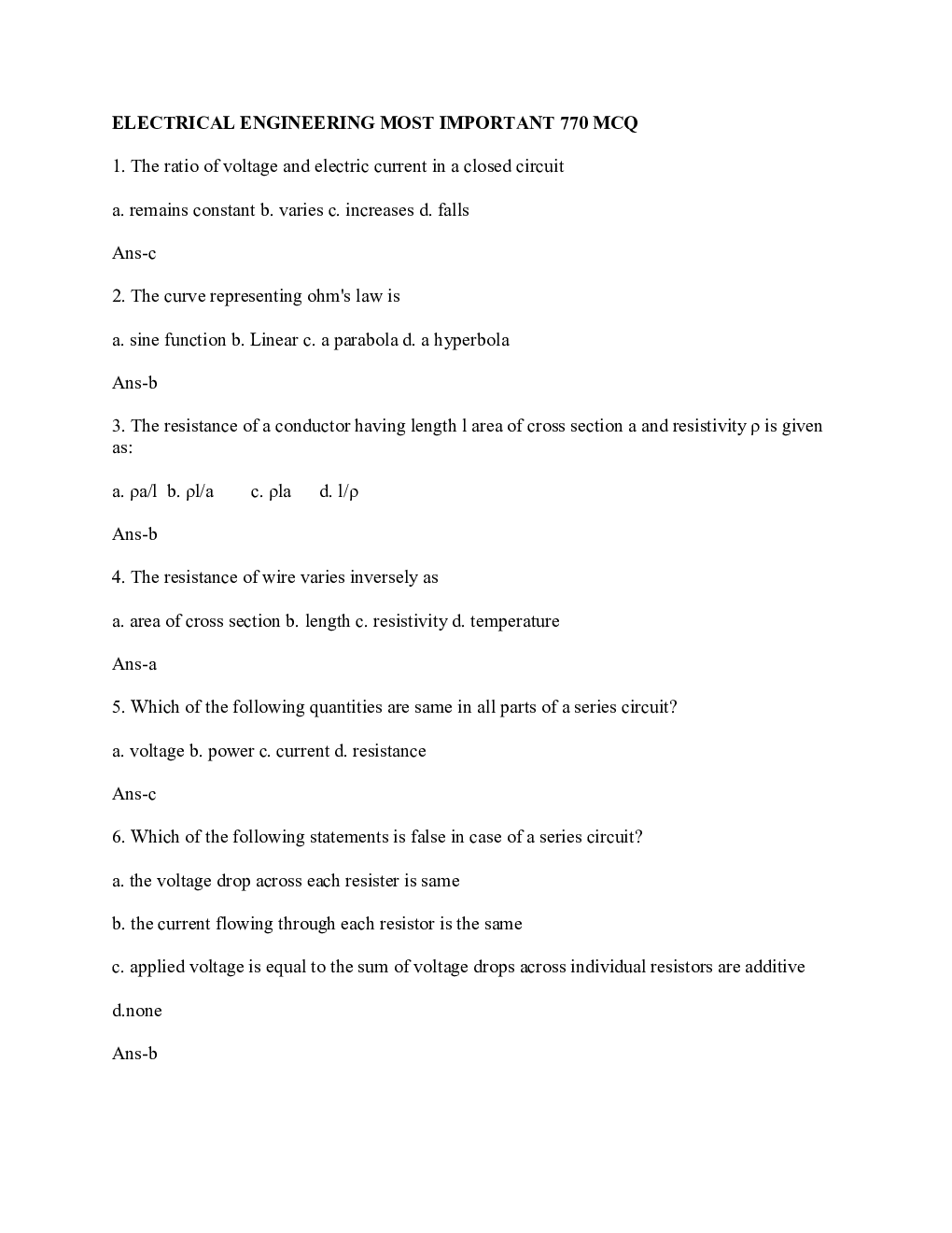 IES Electrical Engineering MCQs With Solution  - Page 2