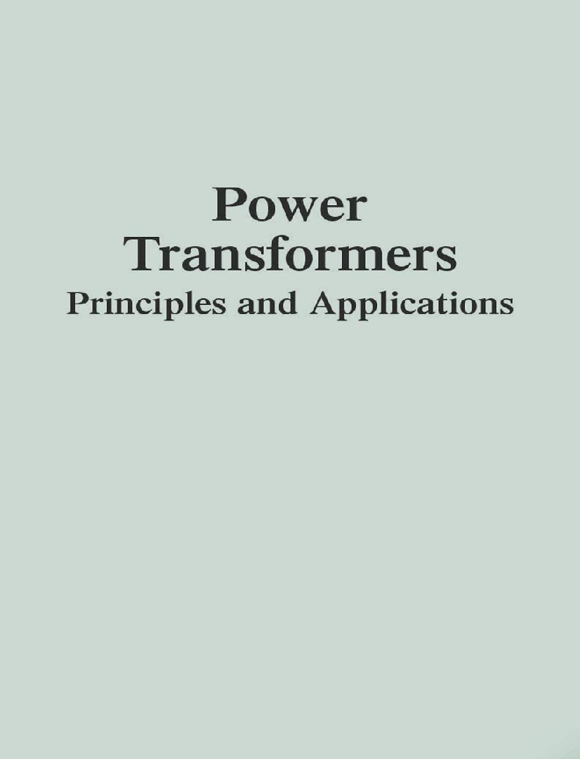 Power Transformers Principles And Applications - Page 1