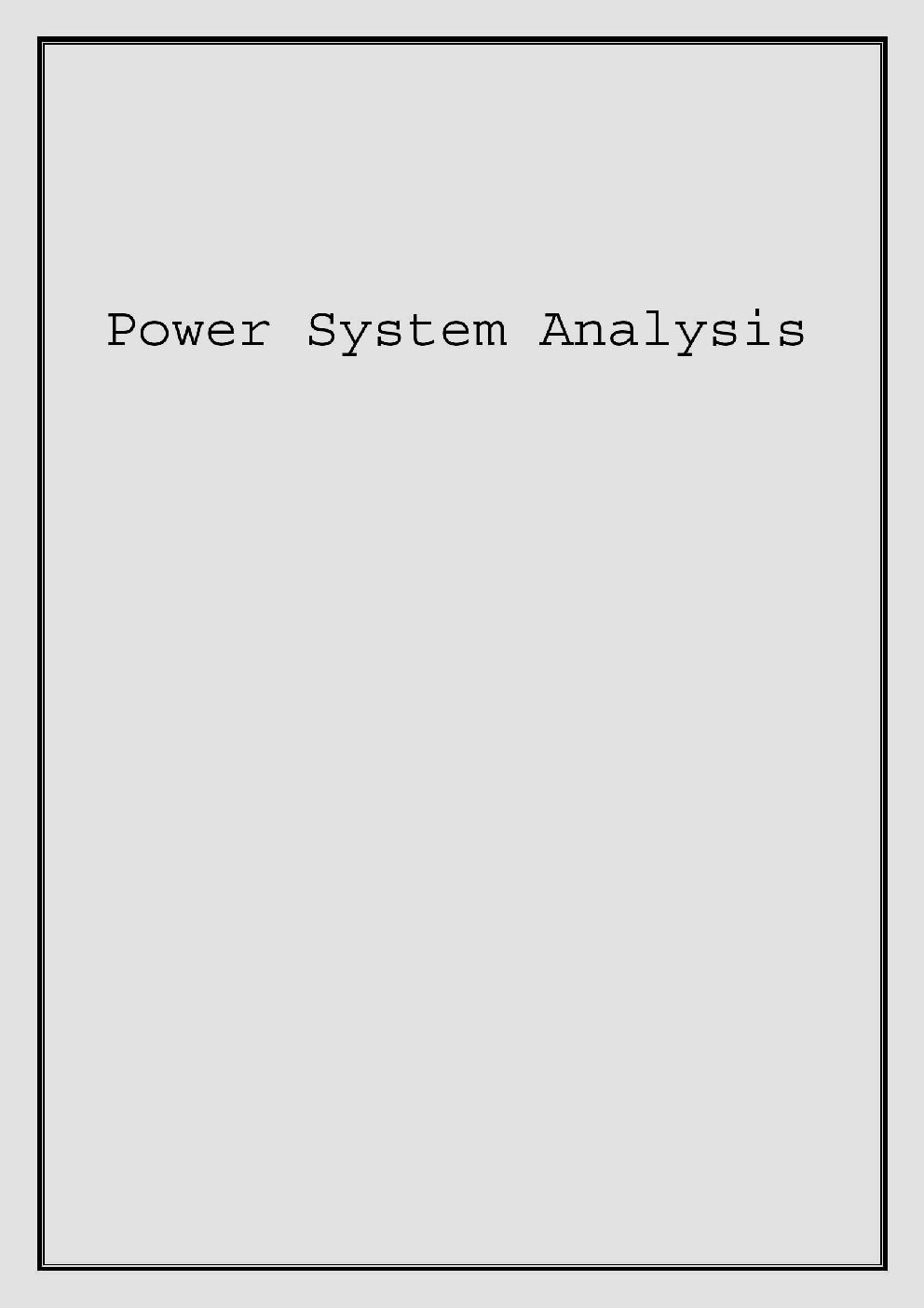 Power System Analysis Vol-IV - Page 1