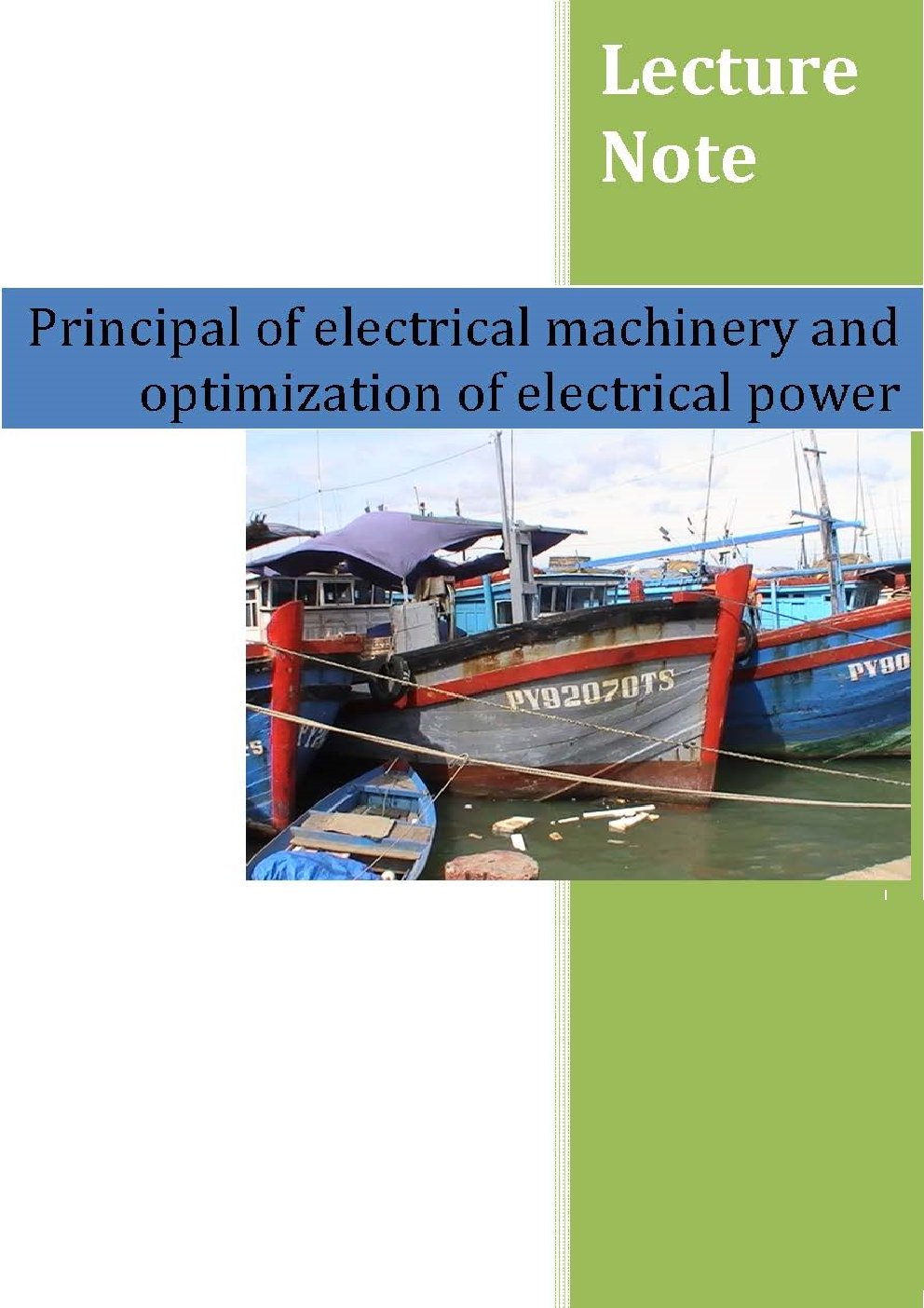Principal Of Electrical Machinery And Optimization Of Electrical Power - Page 1