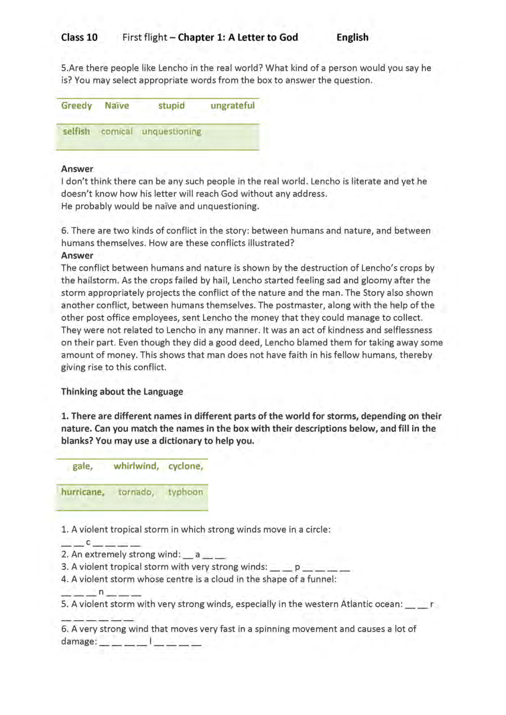 NCERT English (First Flight) Textbook Solutions For Class X - Page 5