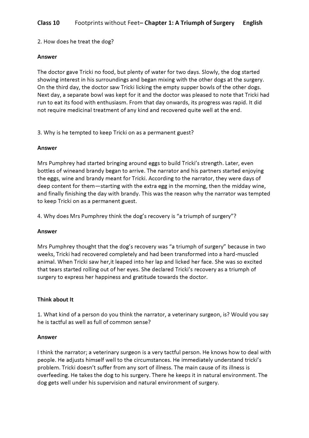 NCERT English (Footprints Without Feet) Textbook Solutions For Class X - Page 4