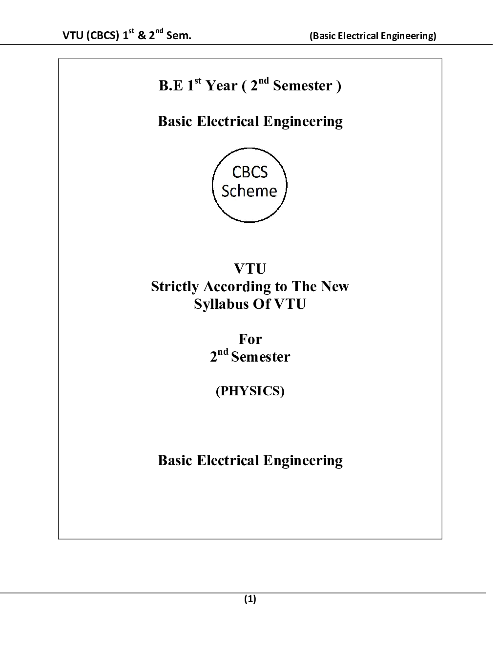 Basic Electrical Engineering For VTU  B.E. 1st & 2nd Sem - Page 2