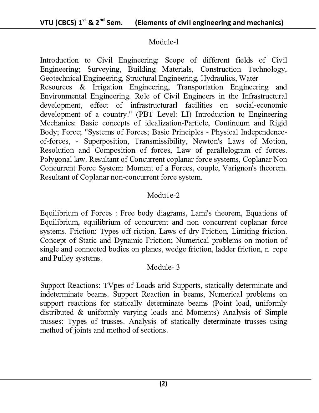 Elements Of Civil Engineering & Mechanics For VTU  B.E. 1st & 2nd Sem - Page 3