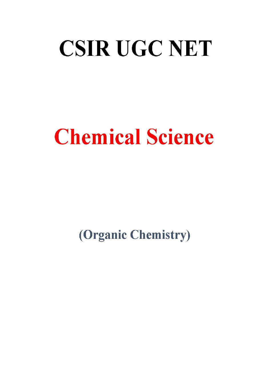 Organic Chemistry CSIR NET Chemical Science Study Notes - Page 2