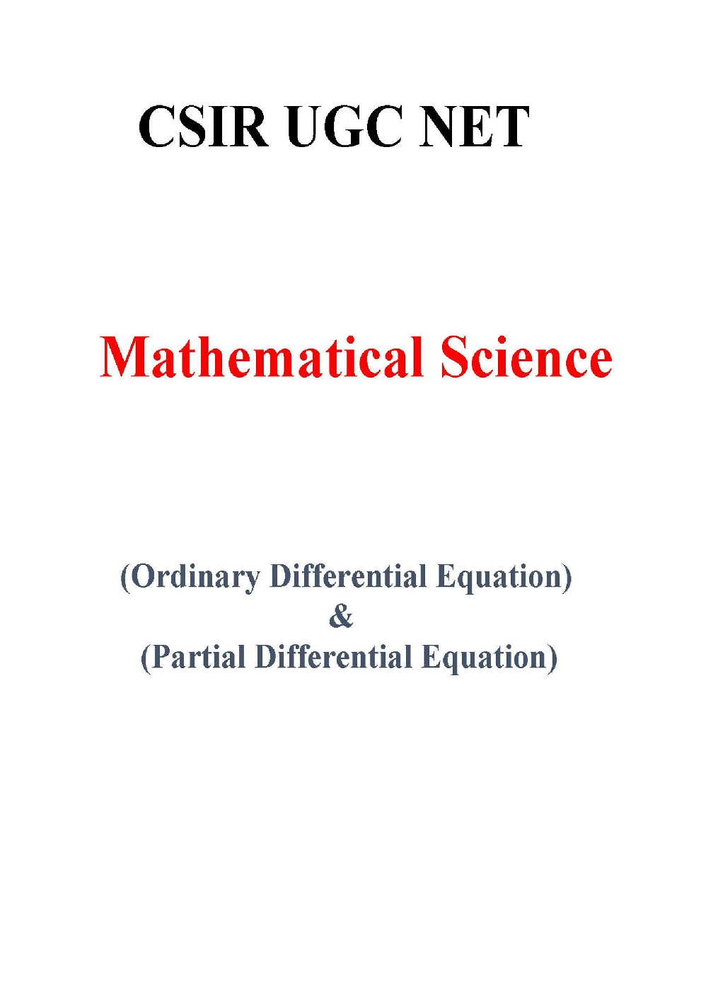 ODEs, PDEs CSIR NET Mathematical Science Study Notes - Page 2