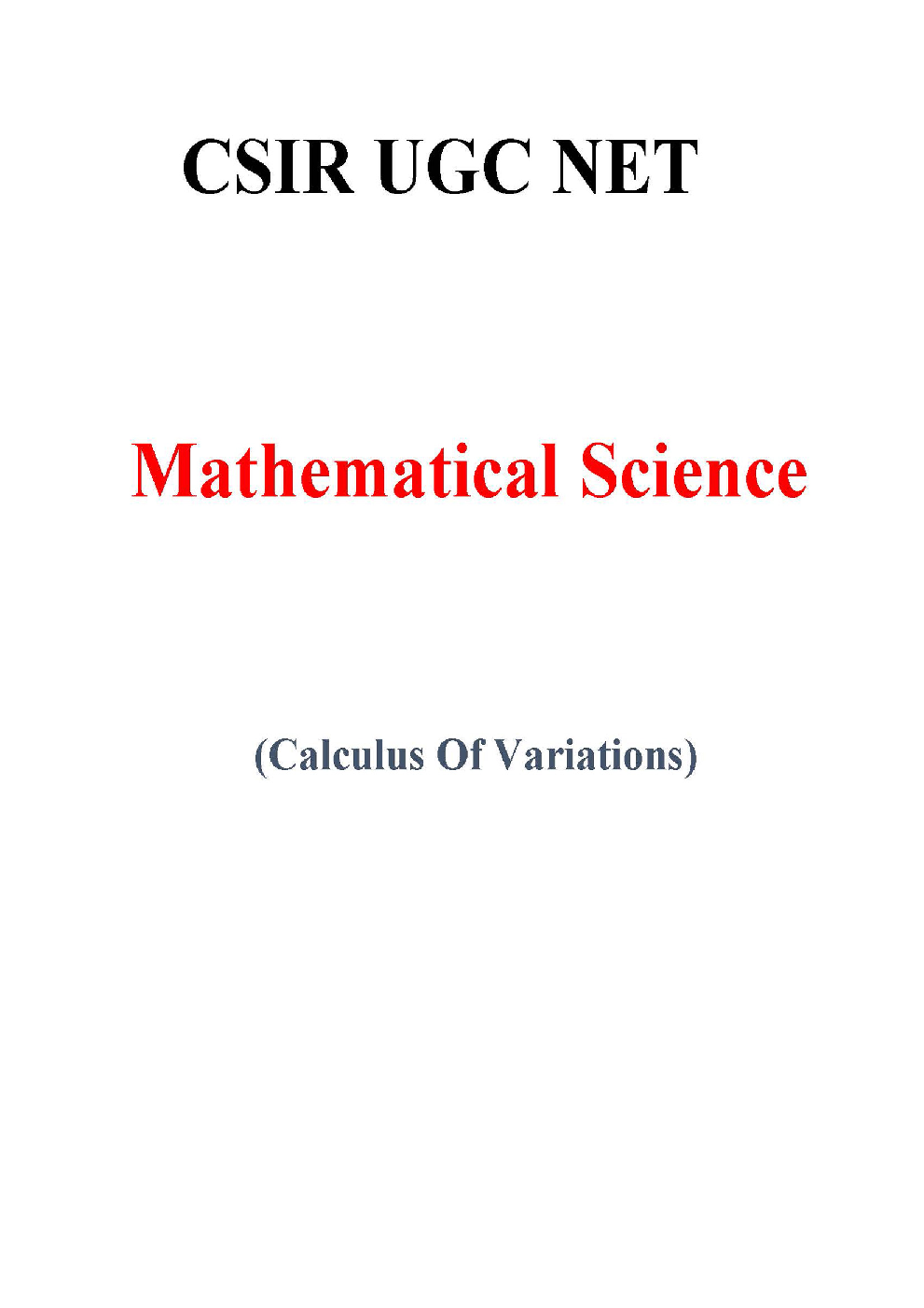 Calculus Of Variations CSIR NET Mathematical Science Study Notes - Page 2
