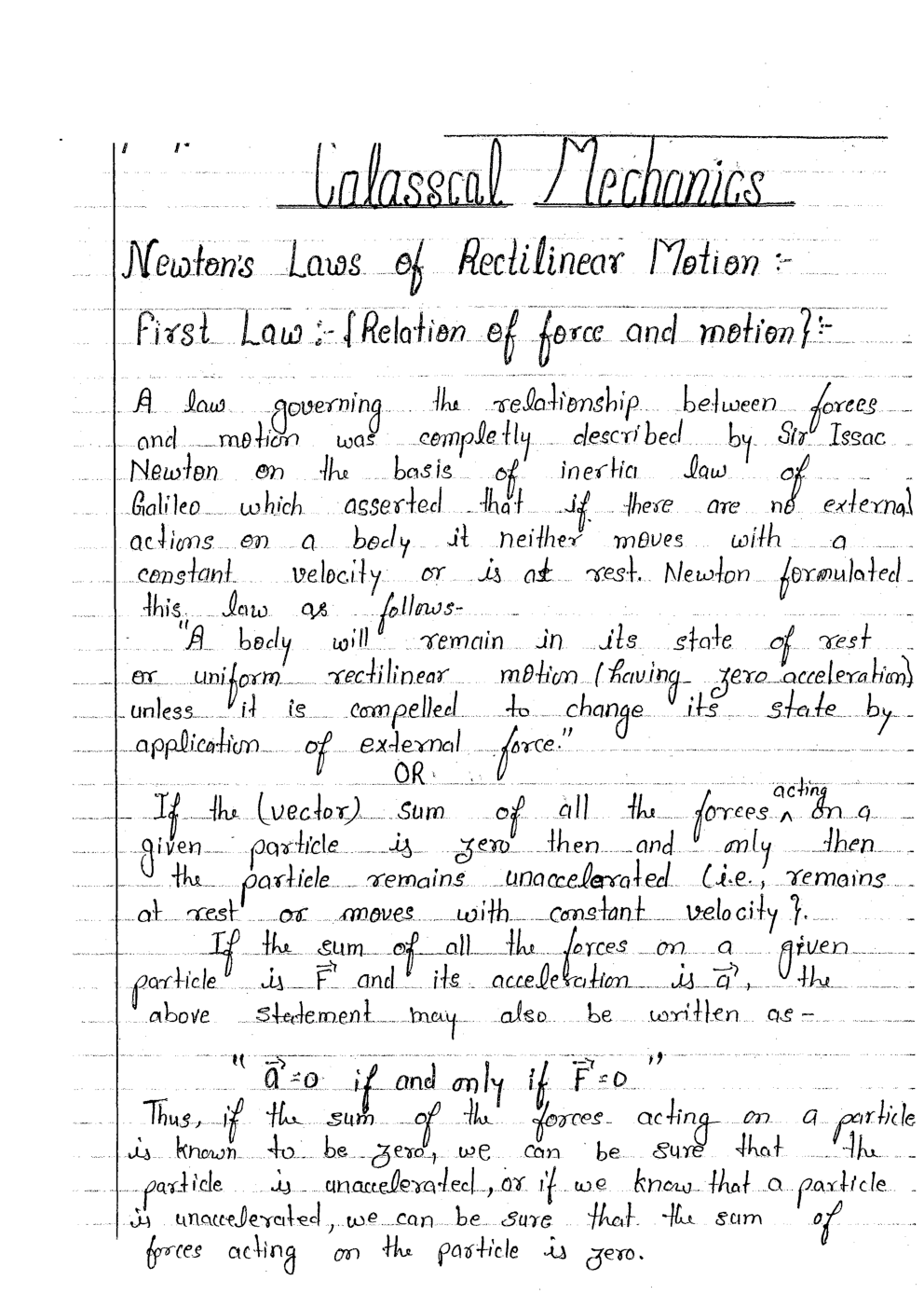 Classical Mechanics CSIR NET Physical Science Study Notes - Page 3