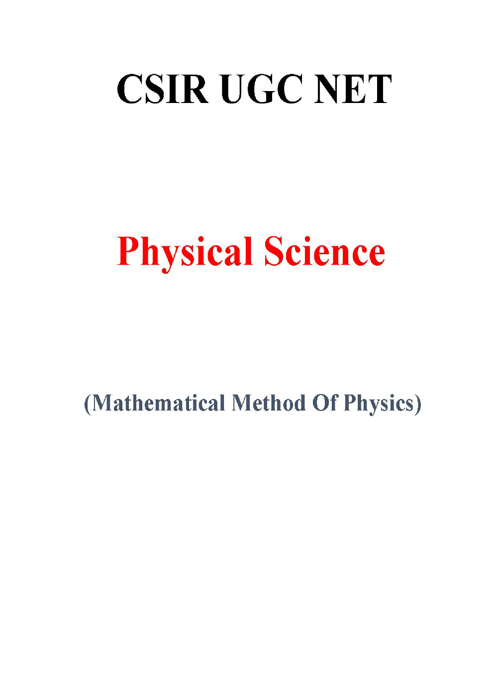 Mathematical Methods Of Physics CSIR NET Physical Science Study Notes - Page 2