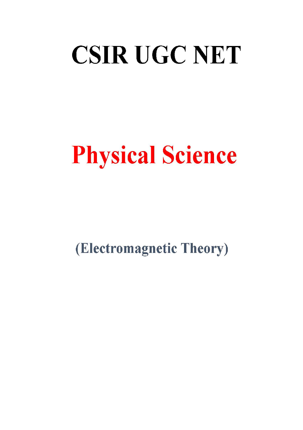 Electromagnetic Theory CSIR NET Physical Science Study Notes - Page 2