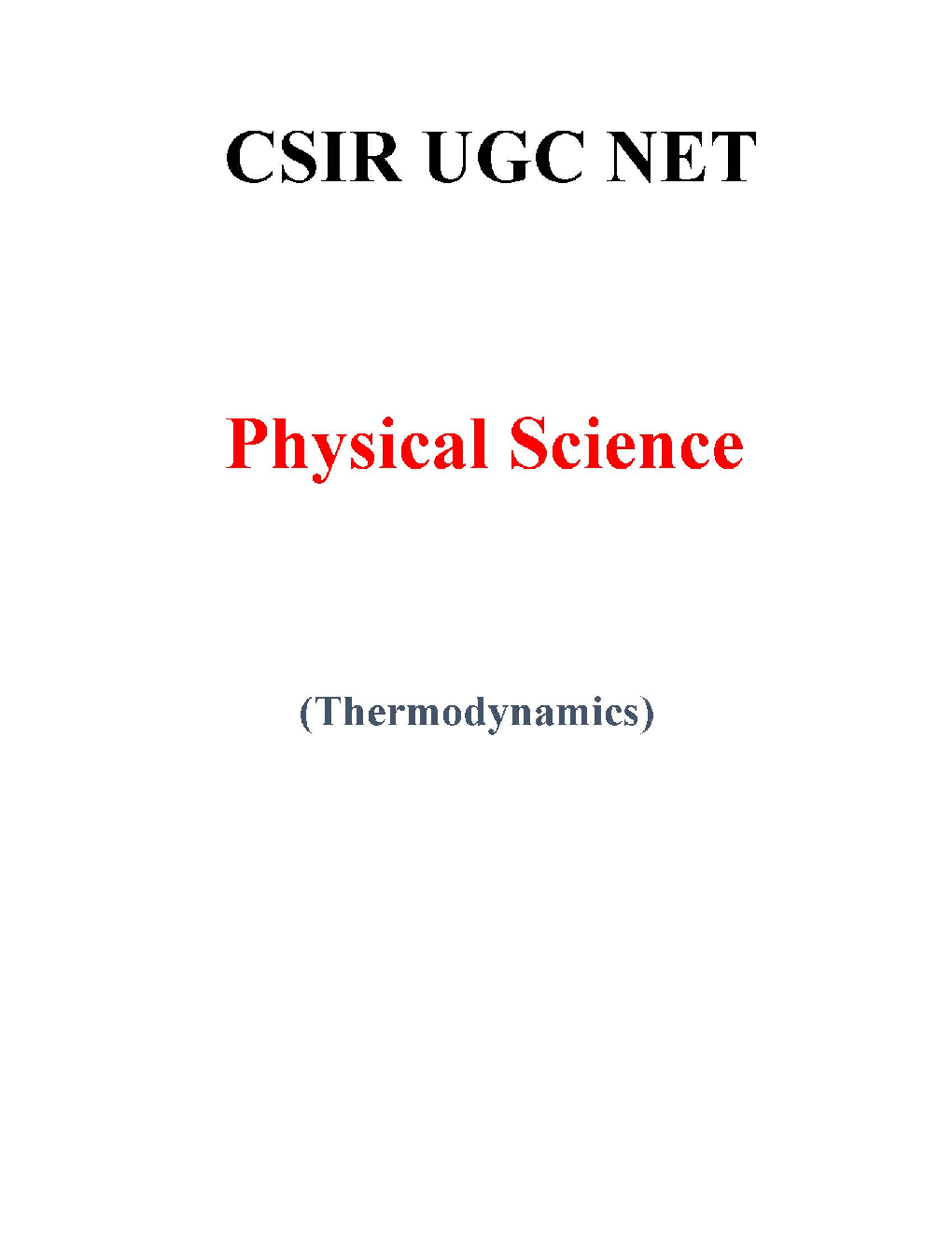 Thermodynamics CSIR NET Physical Science Study Notes - Page 2