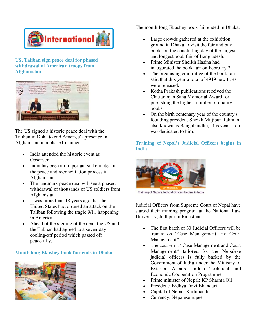 Current Affairs Capsule & Quiz For Competitive Exams March 2020 - Page 3