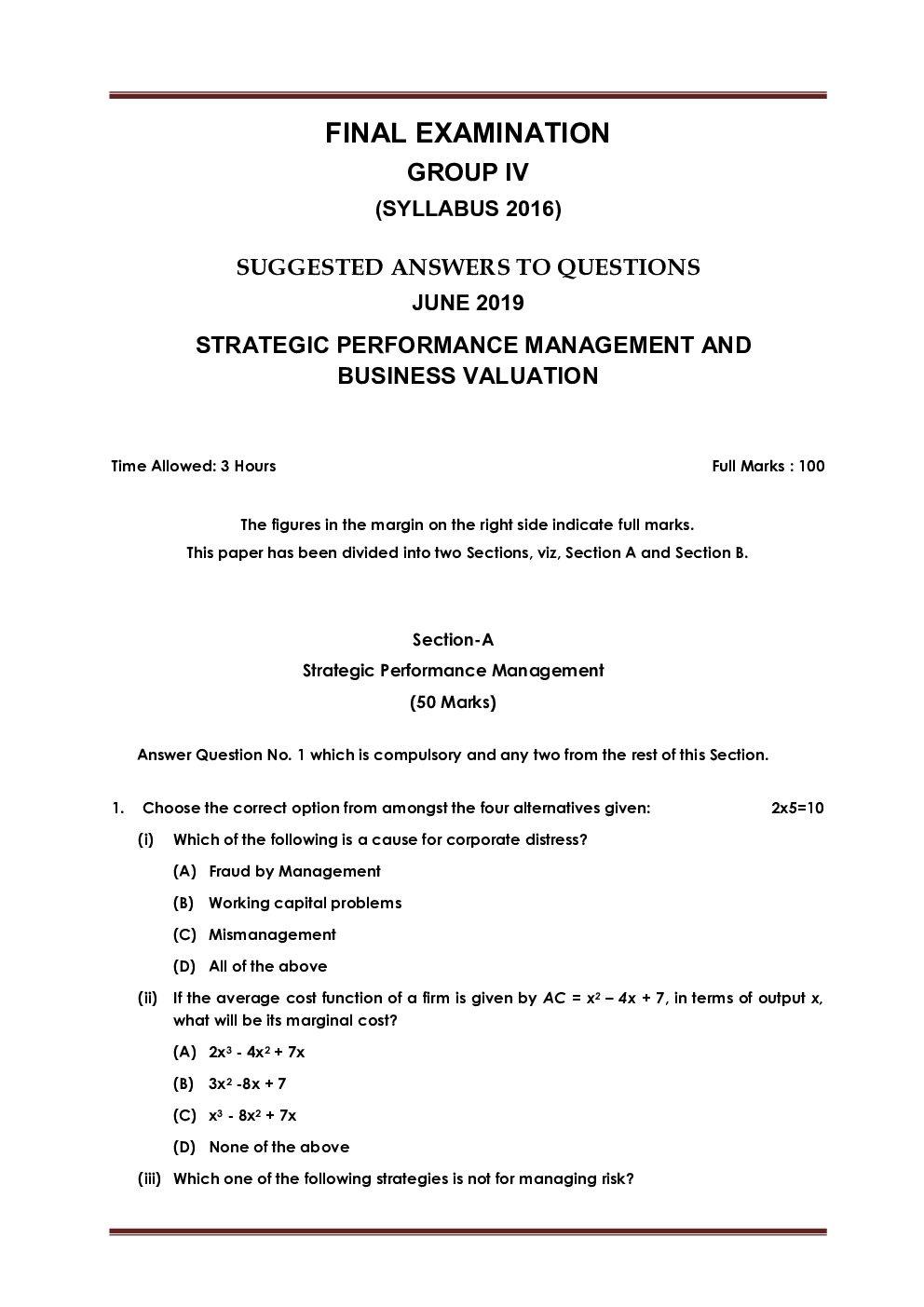 Download CMA FINAL Strategic Performance Management And Business