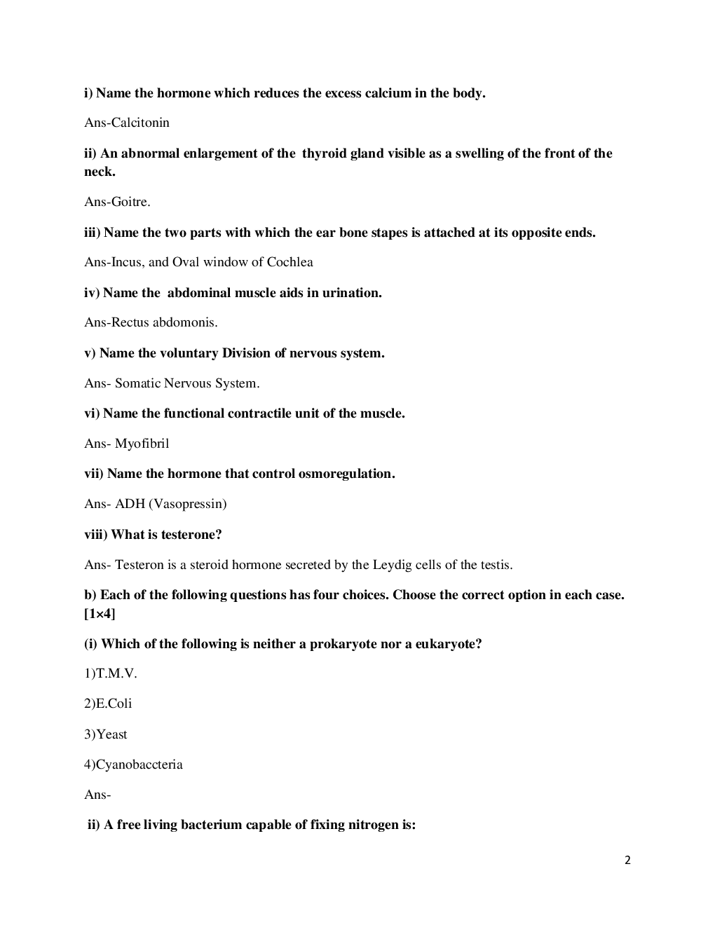 ISC Sample Question Paper Biology For Class-11 - Page 3