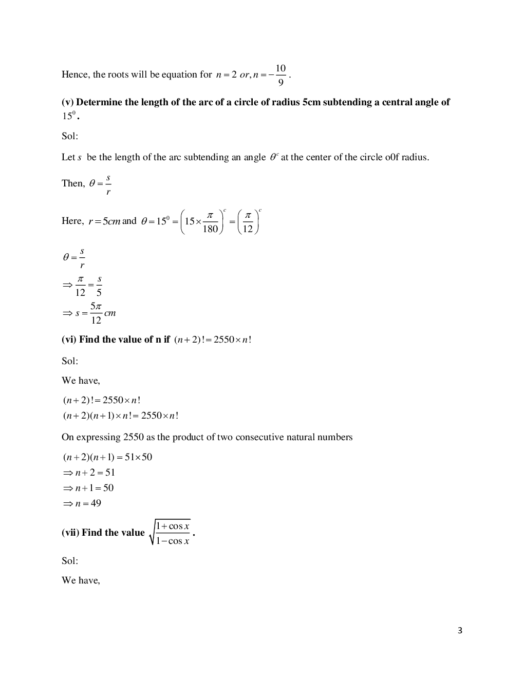 ISC Sample Question Paper Maths For Class-11 - Page 4