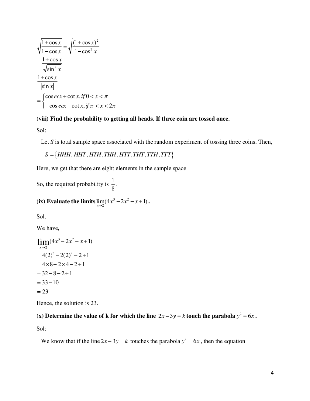 ISC Sample Question Paper Maths For Class-11 - Page 5
