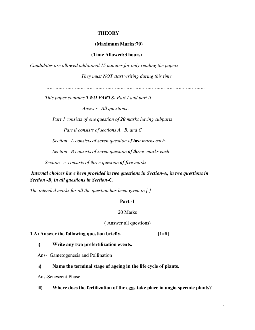 ISC Sample Question Paper Biology For Class-12 - Page 2