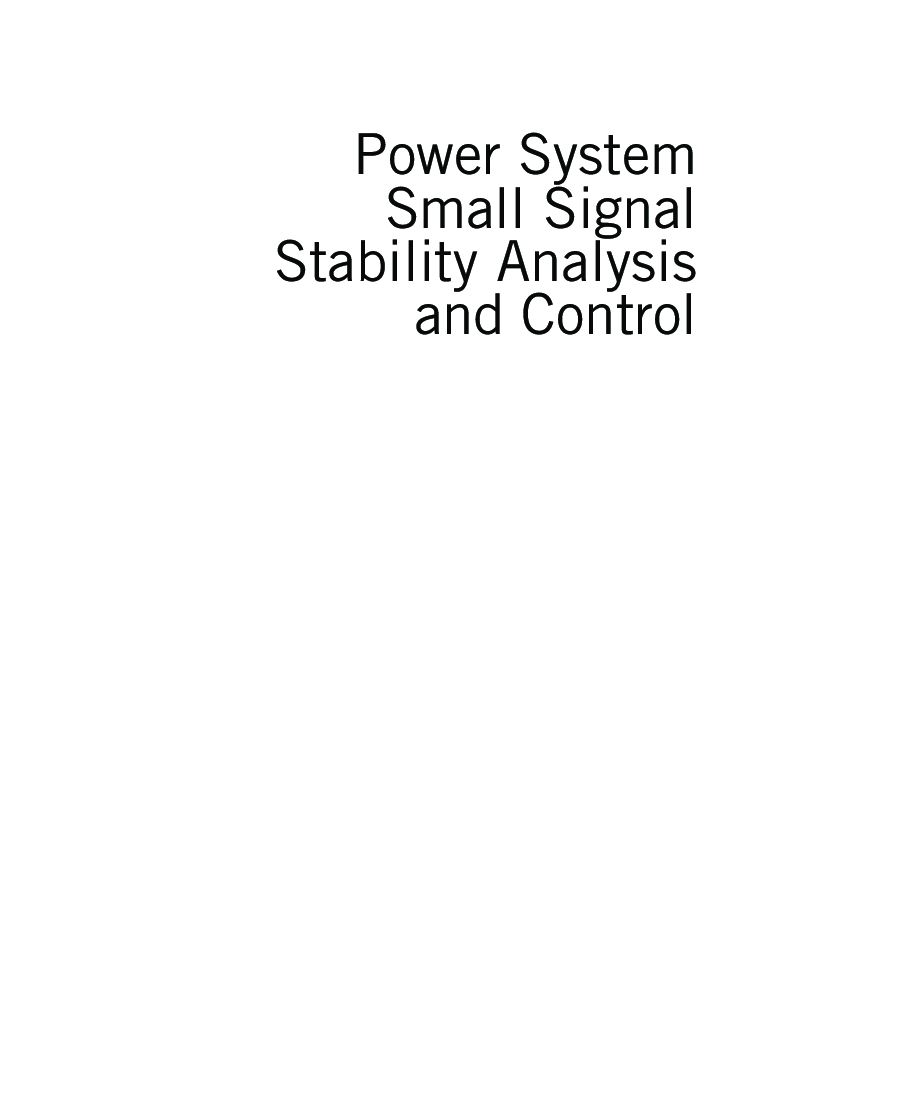 Power System Small Signal Stability Analysis and Control - Page 2