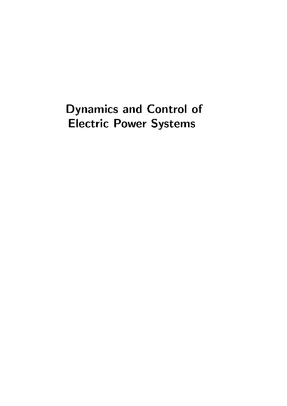 Dynamics and Control Of Electric Power Systems - Page 2