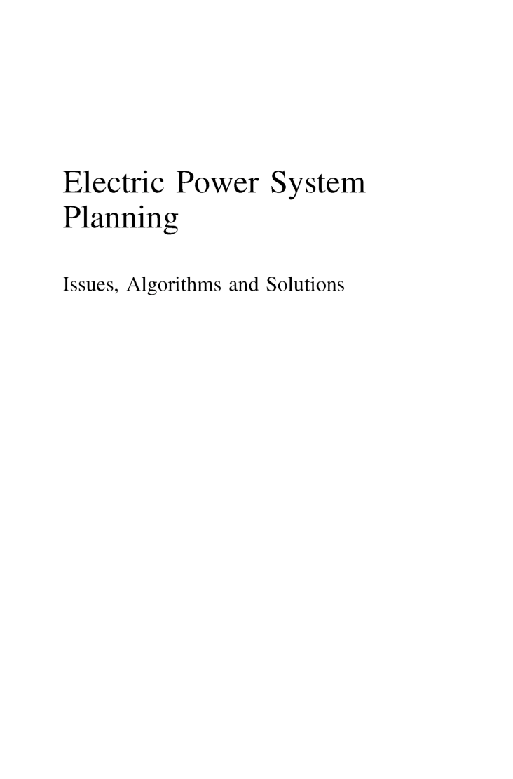 Electric Power System Planning Issues, Algorithms And Solutions - Page 2