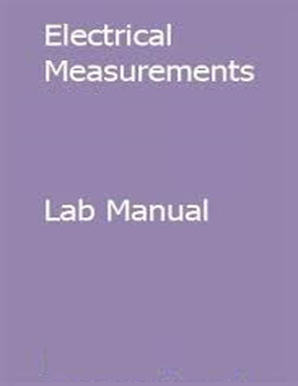 Electrical Measurements Lab Manual - Page 1