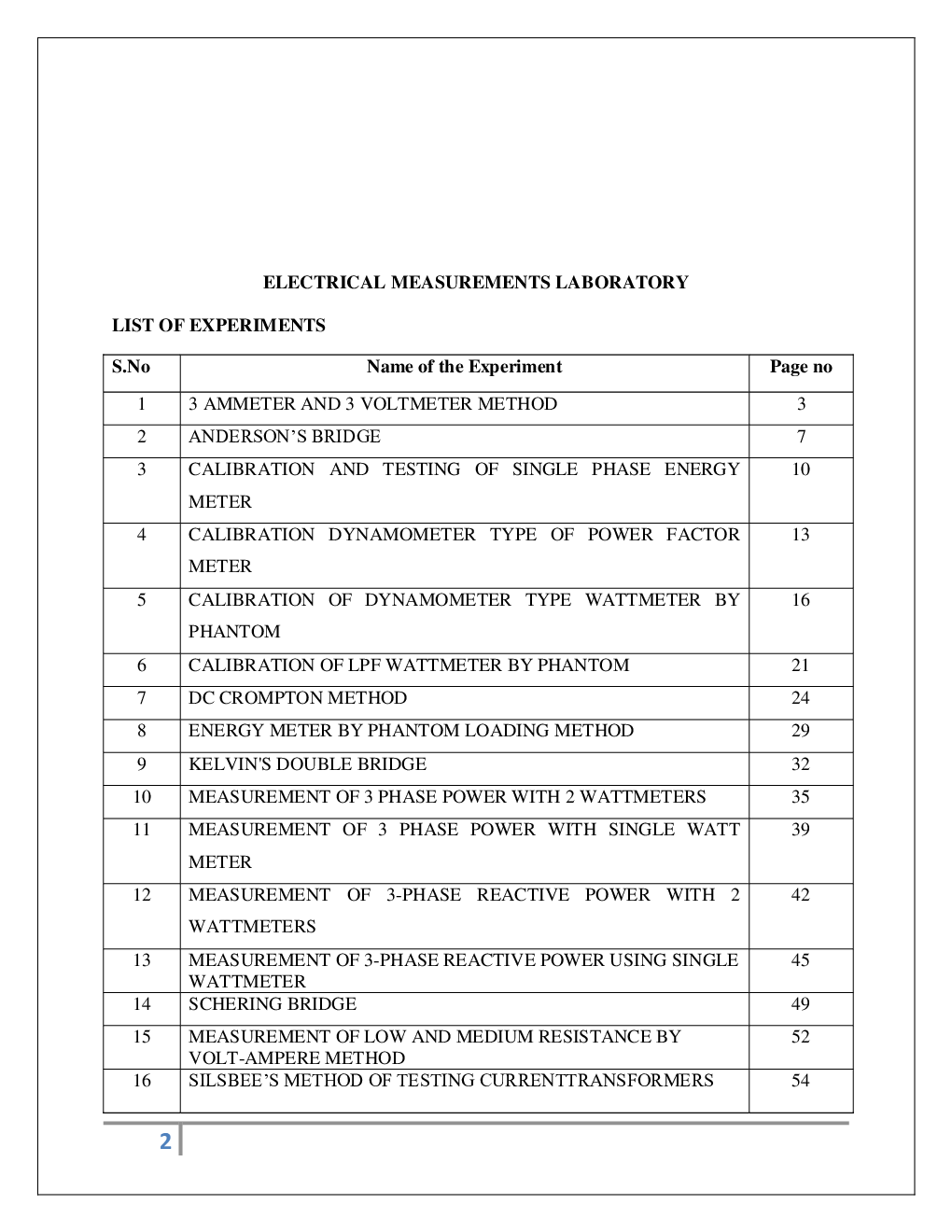 Electrical Measurements Lab Manual - Page 3
