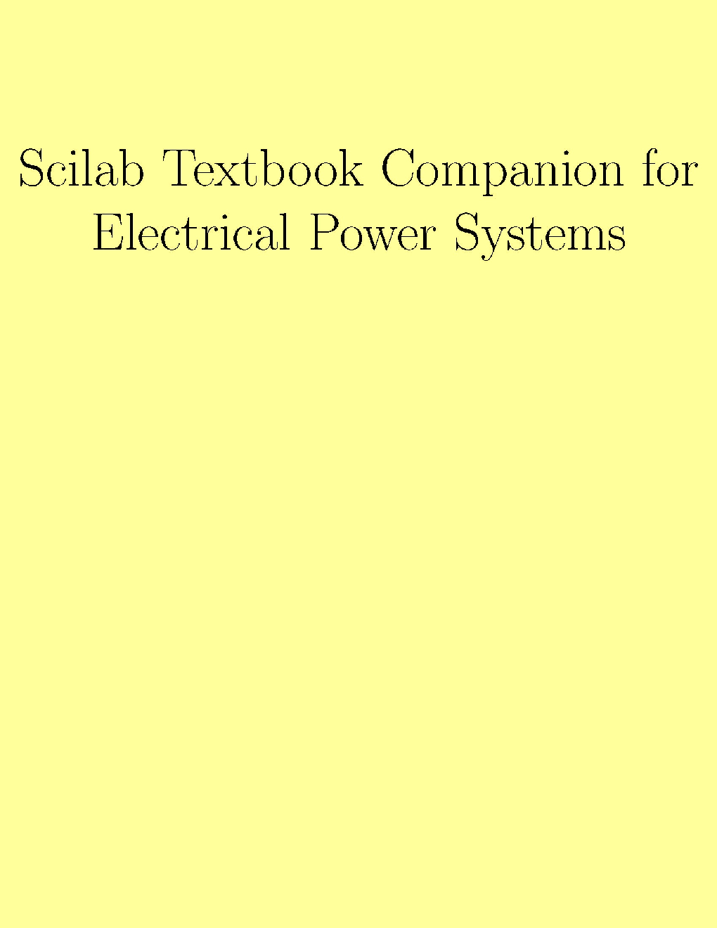 Scilab Textbook Companion For Electrical Power Systems - Page 1