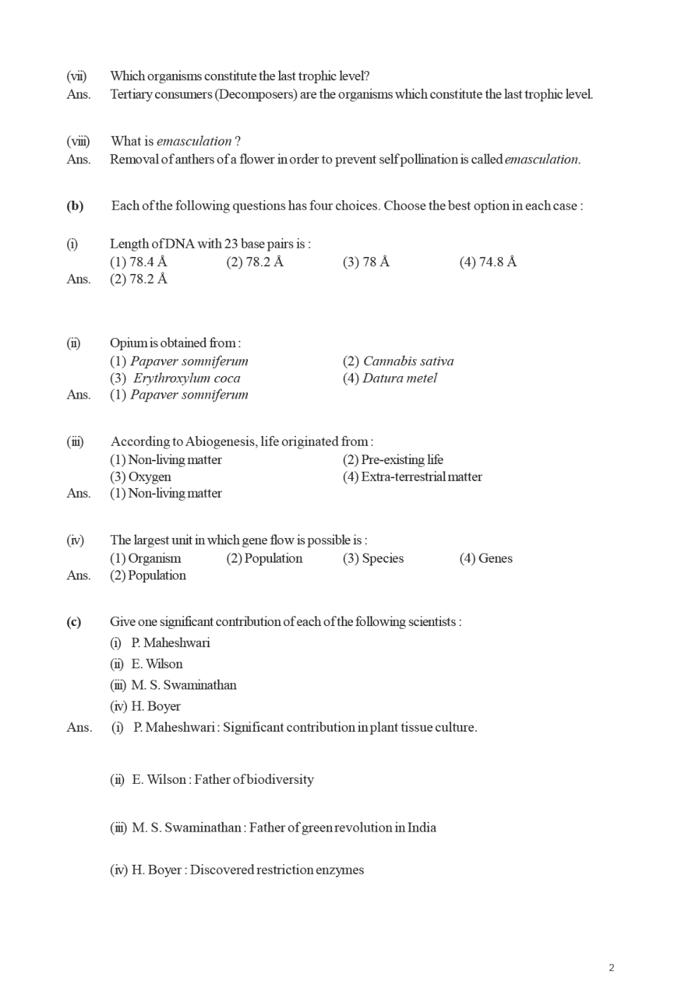 ISC Previous Year Paper Biology (2018-2019) For Class-12 - Page 3