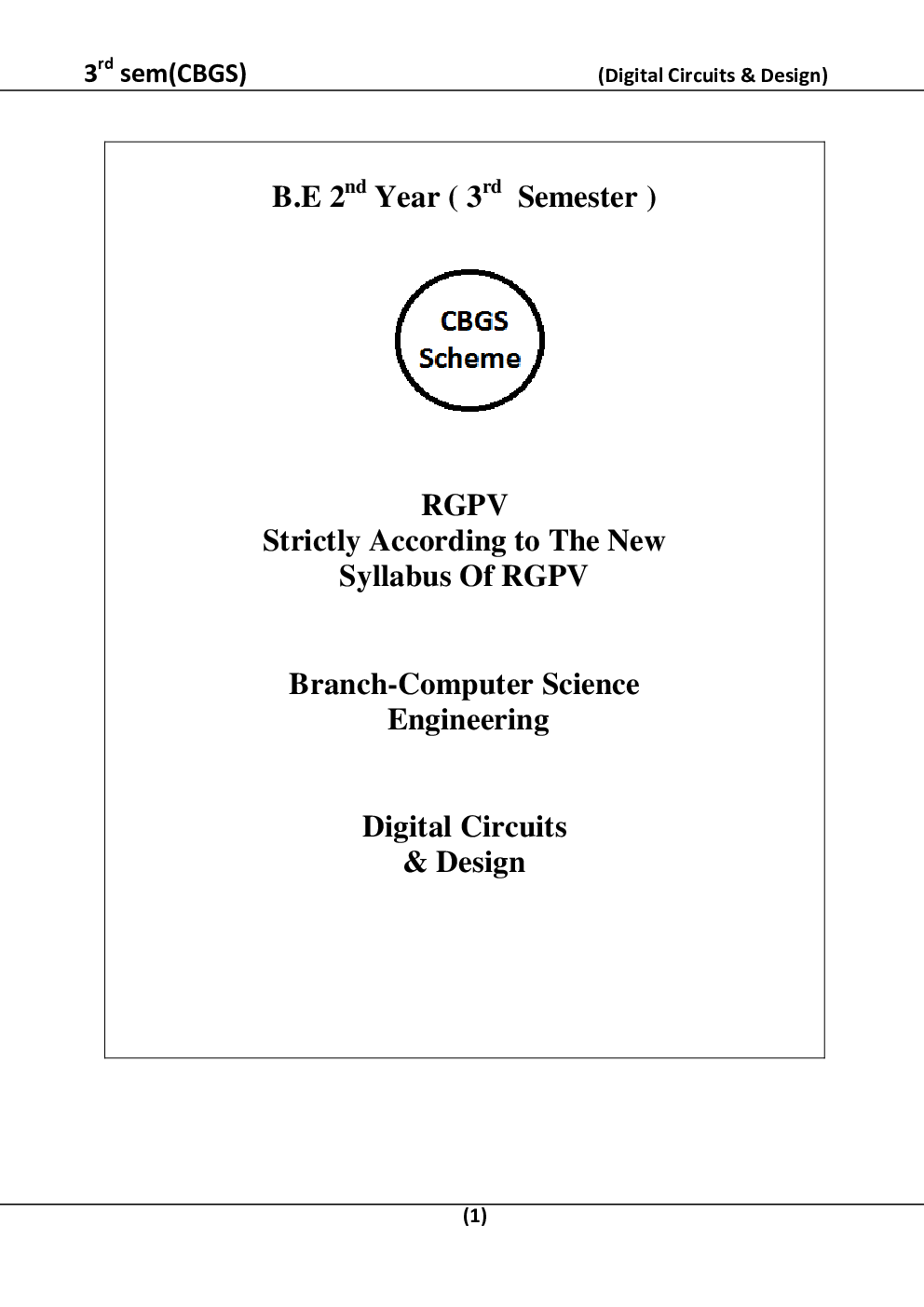 Digital Circuits & Design For RGPV B.E. 3rd Sem Computer Science Engineering - Page 2