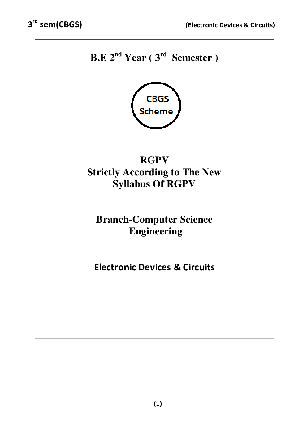 Electronic Devices & Circuits For RGPV B.E. 3rd Sem Computer Science Engineering - Page 2