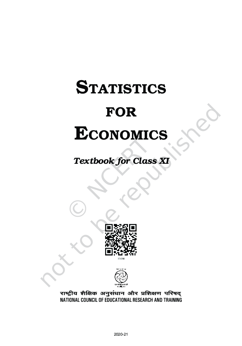 NCERT Statistics For Economics Textbook For Class-XI - Page 2
