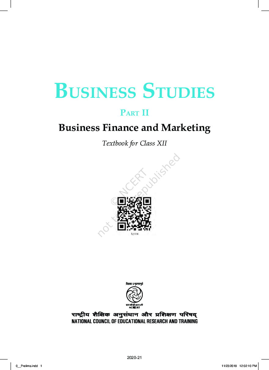 NCERT Business Studies Part II Textbook For Class-XII - Page 2