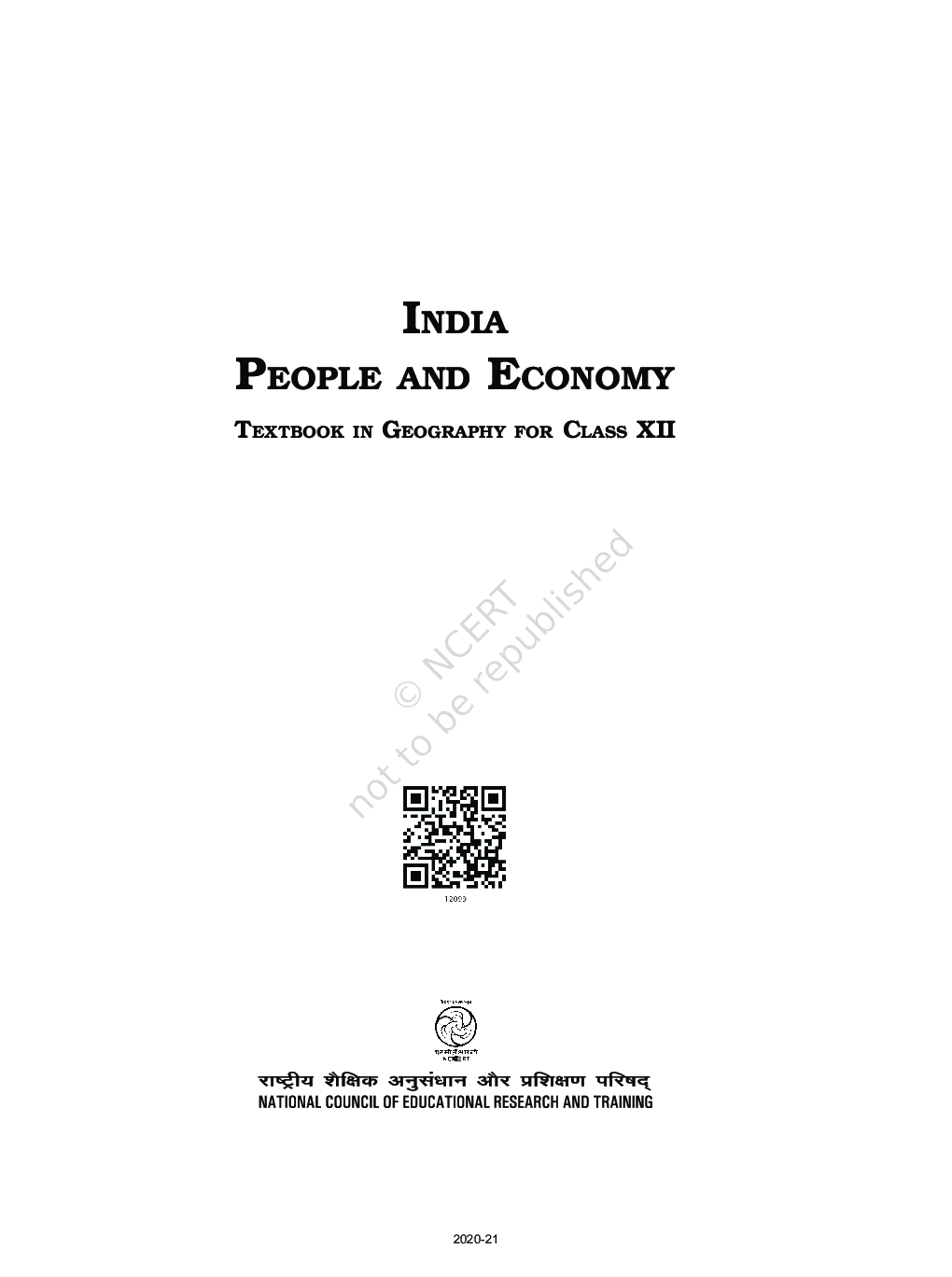 NCERT India People and Economy (Geography) Textbook For Class-XII - Page 2
