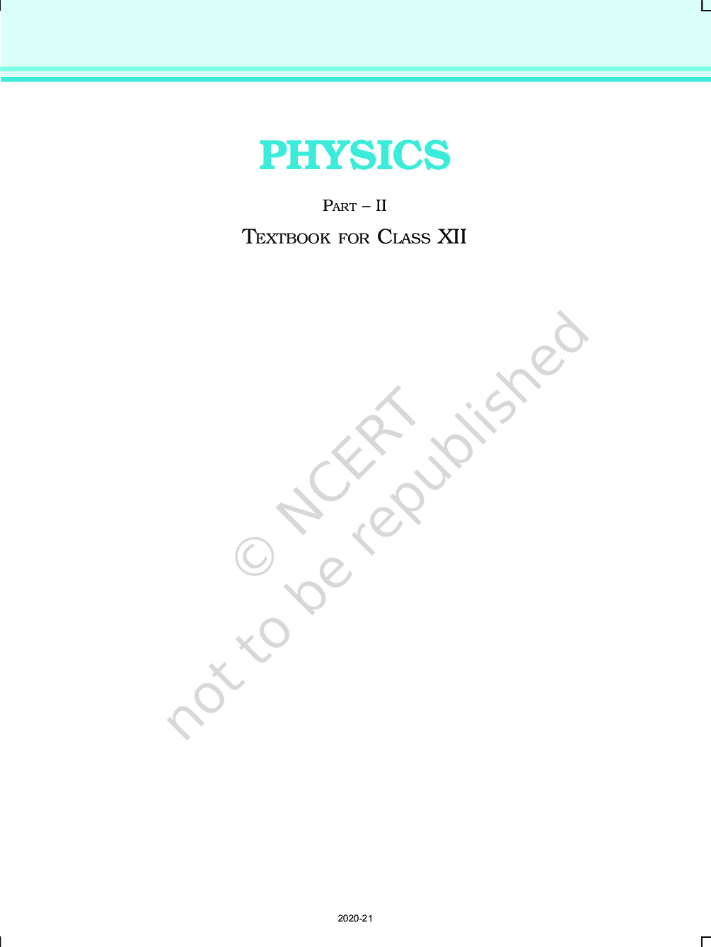 NCERT Physics Part-II Textbook For Class-XII - Page 2
