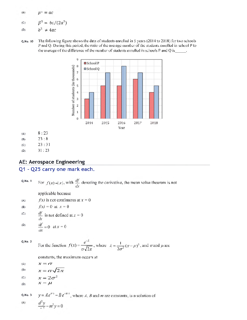 GATE 2020 Aerospace Engineering Previous Year Paper With Answer - Page 4