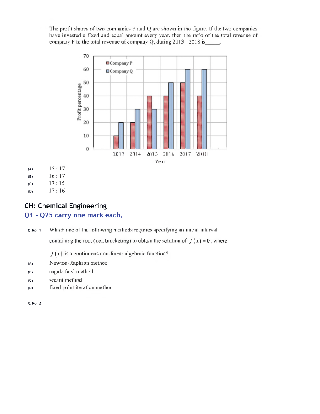 GATE 2020 Chemical Engineering Previous Year Paper With Answer - Page 4